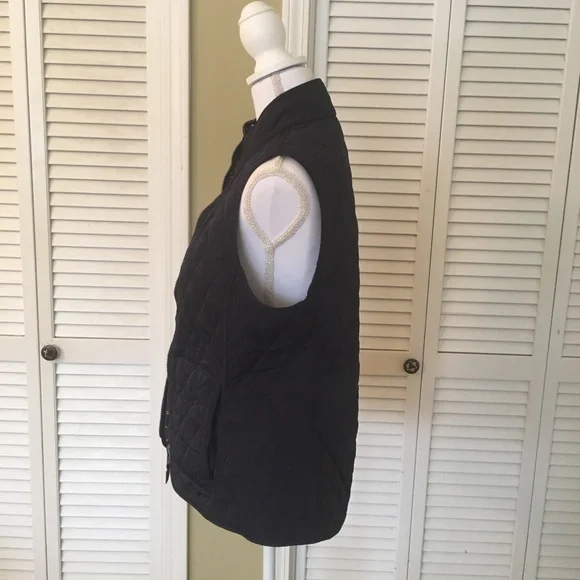 Talbots Reversible Navy and Floral Lightweight Quilted Vest Size S - Picture 4 of 8